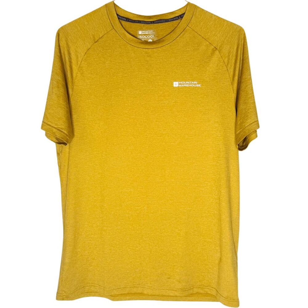 Mountain Warehouse Men's Active Isocool Short Sleeve T-Shirt Yellow Size Medium